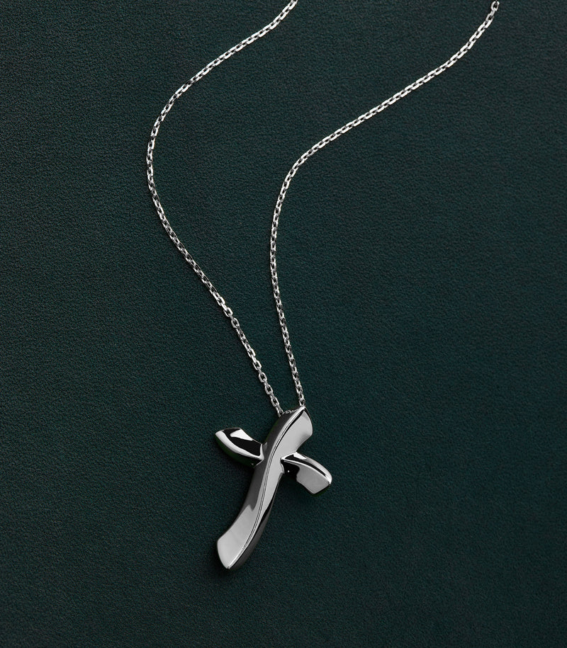 Cross Pendant - Faith Full - Sterling Silver - Small