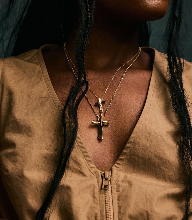 Cross Pendant - Faith Full - Gold - Large