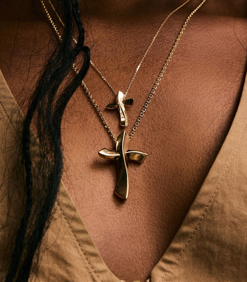 Cross Pendant - Faith Full - Gold - Small