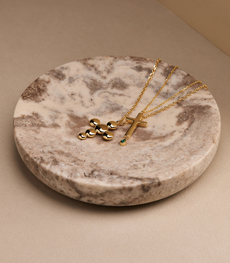 Cross Pendant - Circle of Blessings - Gold - Small