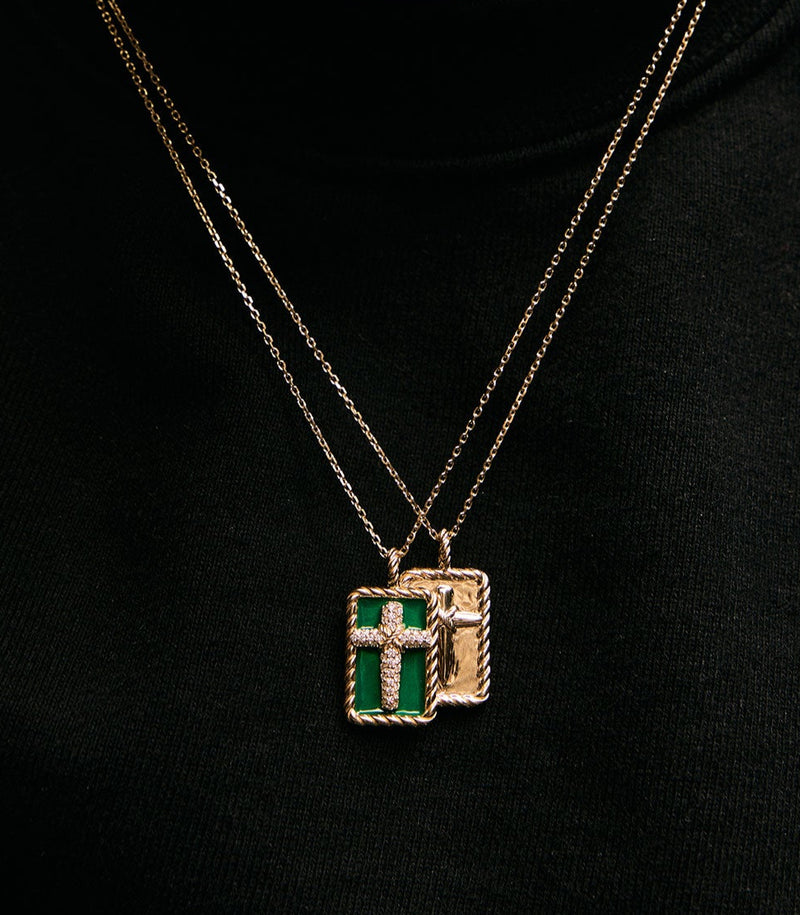 Cross Pendant - Rooted - Gold - Full Diamonds