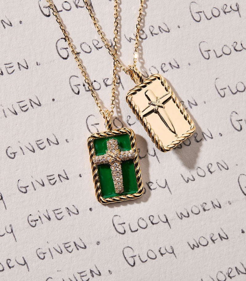 Cross Pendant - Rooted - Gold - Full Diamonds