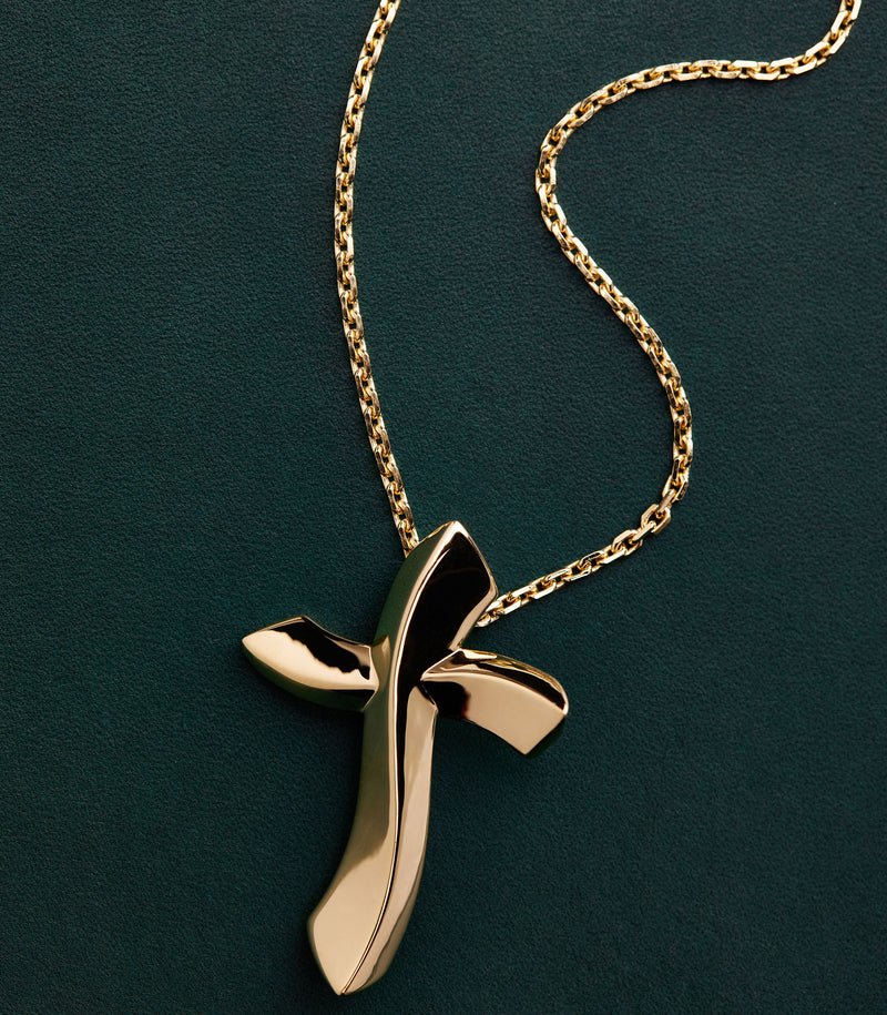 Cross Pendant - Faith Full - Gold - Large