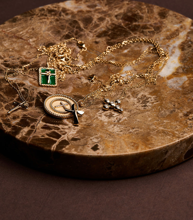 Cross Pendant - Faith Full - Gold - Small