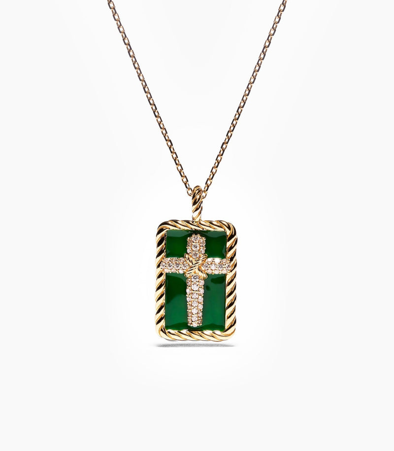 Cross Pendant - Rooted - Gold - Full Diamonds