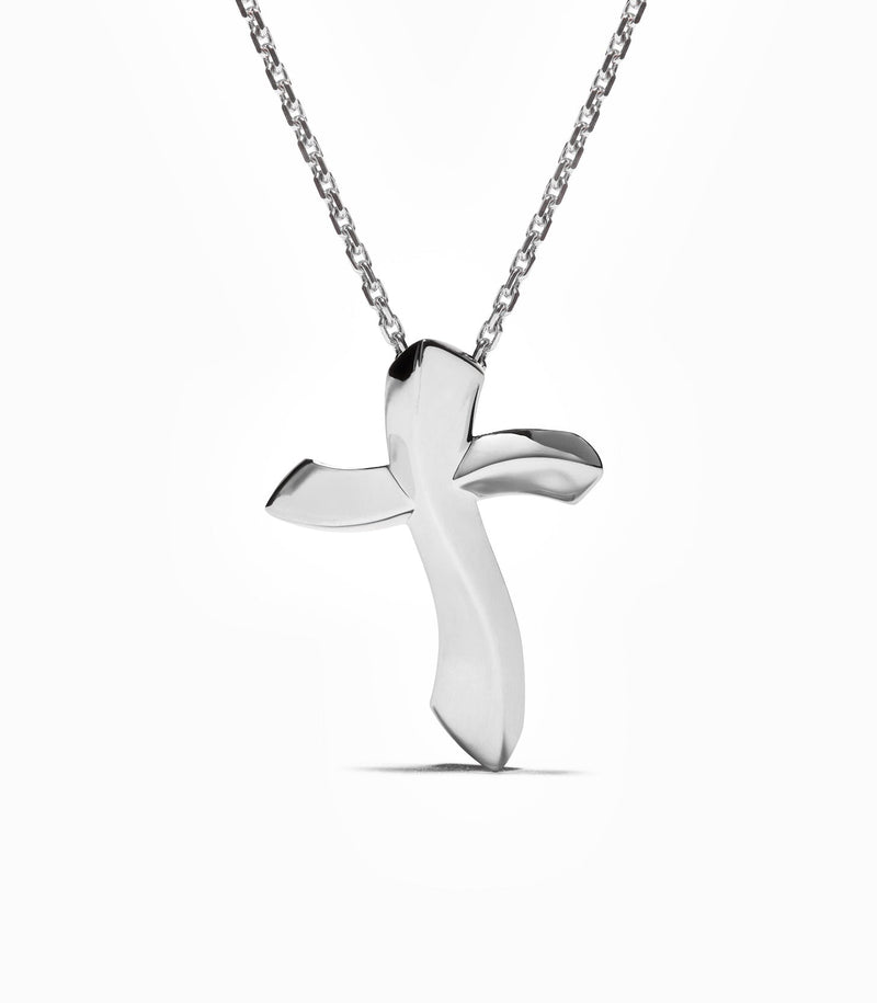Cross Pendant - Faith Full - Sterling Silver - Large