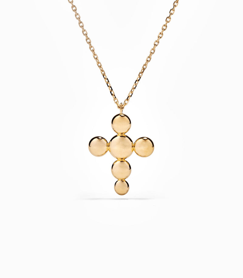 Cross Pendant - Circle of Blessings - Gold - Small