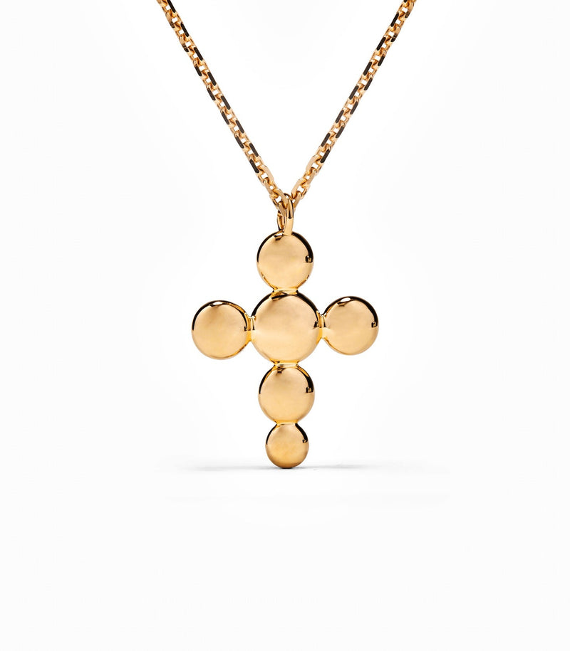 Cross Pendant - Circle of Blessings - Gold - Large