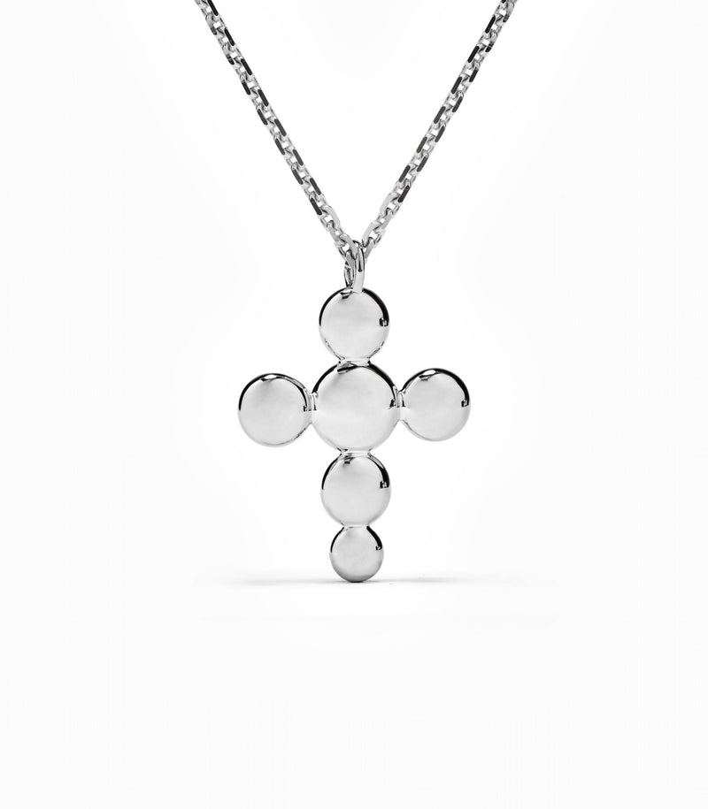 Cross Pendant - Circle of Blessings - Sterling Silver - Large