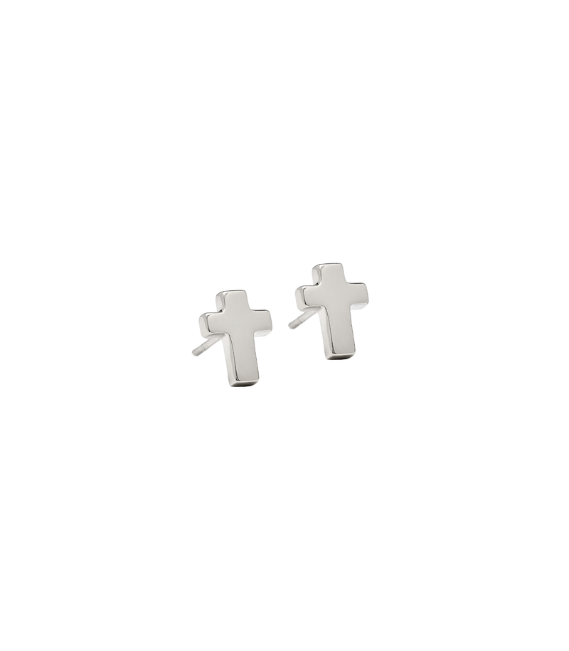 Stud Cross Earrings - Jesus Wept - Sterling Silver