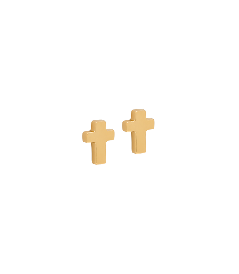 Stud Cross Earrings - Jesus Wept - Gold