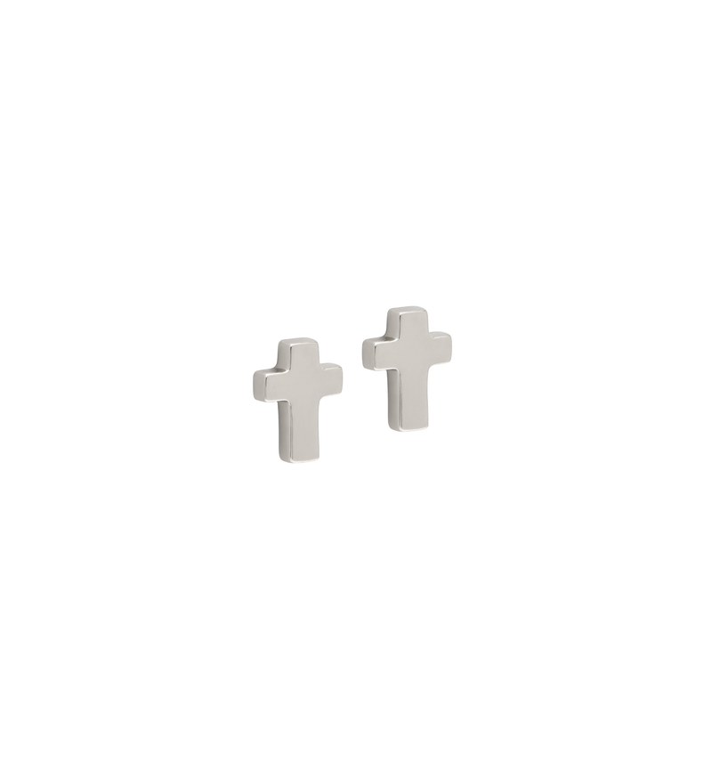 Stud Cross Earrings - Jesus Wept - Sterling Silver