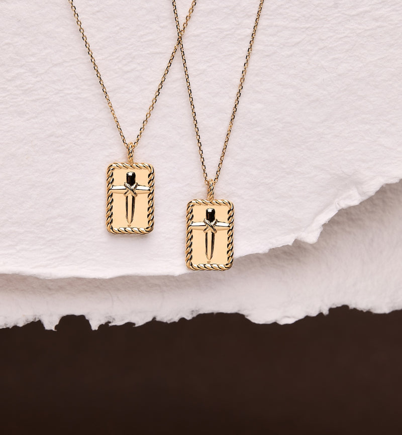 Cross Pendant - Rooted - Gold - Partial Diamonds