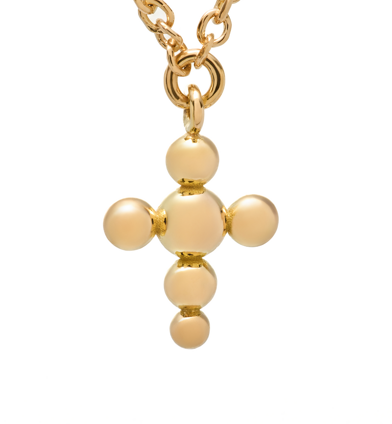 Station Cross Bracelet- Circle of Blessings - 18K Gold with Emeralds