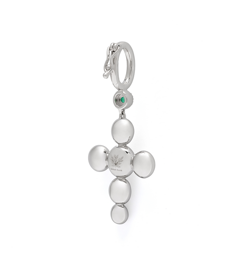 Birthstone Cross Charm - Circle of Blessings - Sterling Silver