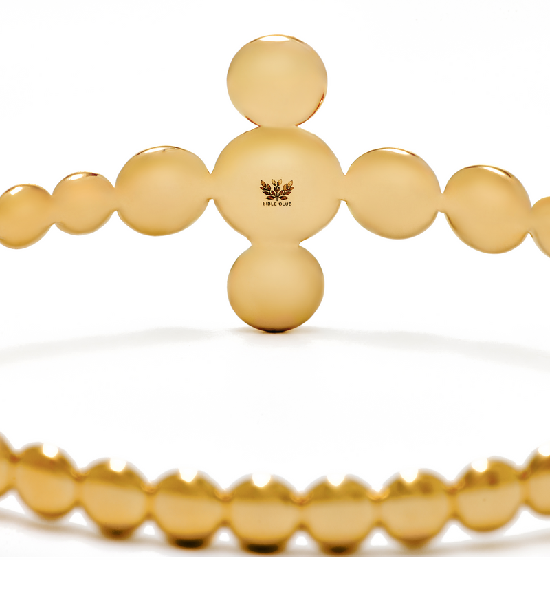 Bangle Cross Bracelet - Circle of Blessings - 18K Gold