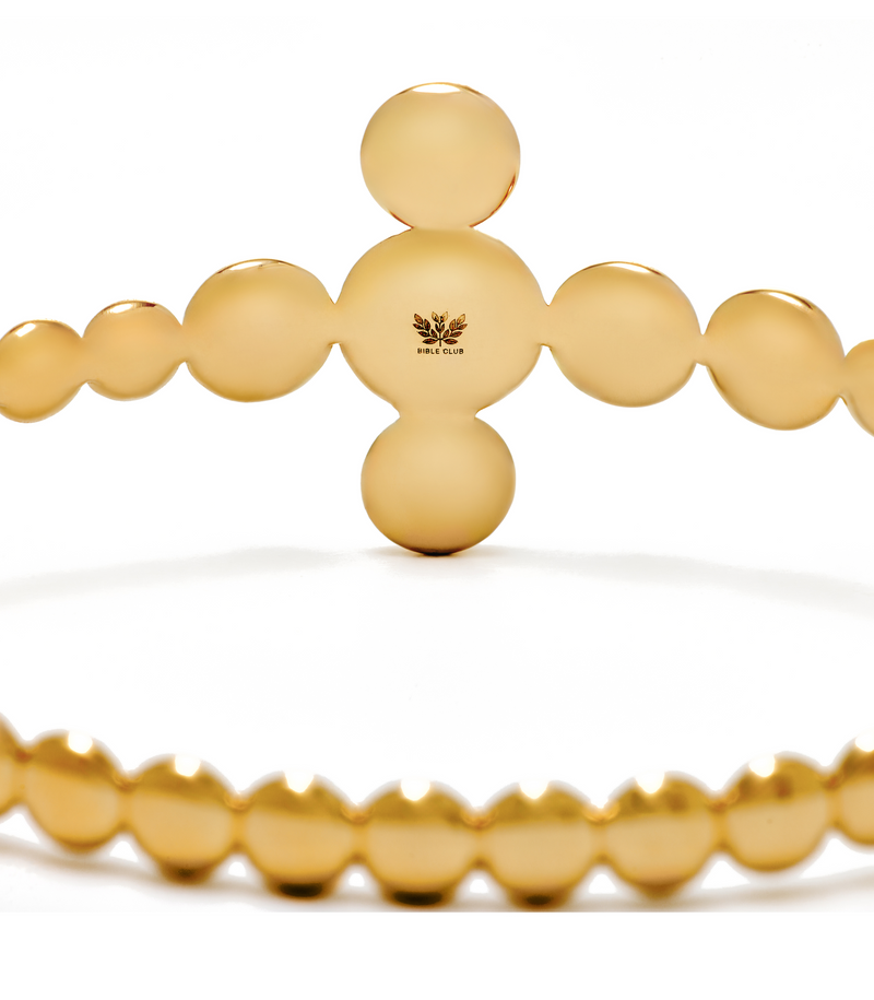 Bangle Cross Bracelet - Circle of Blessings - 18K Gold
