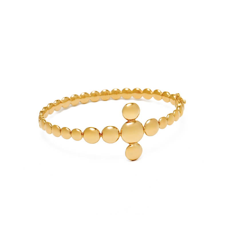 Bangle Cross Bracelet - Circle of Blessings - 18K Gold