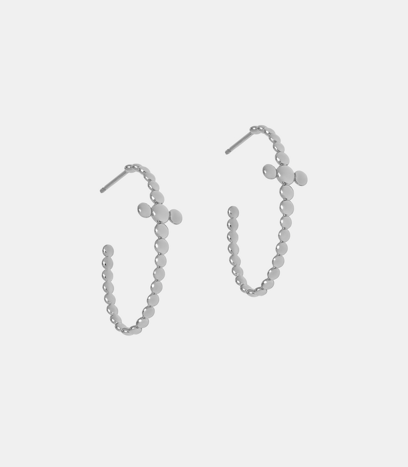 J Hoop Cross Earrings - Circle of Blessings - Sterlng Silver - Large