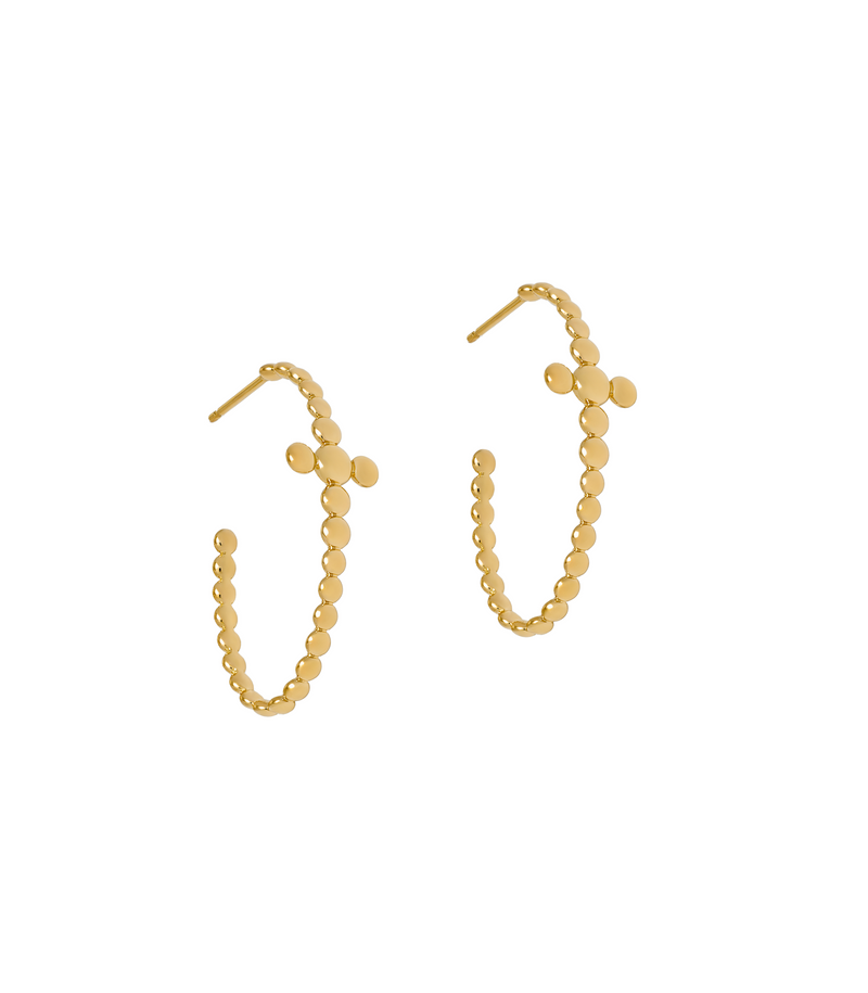J Hoop Cross Earrings - Circle of Blessings - Gold