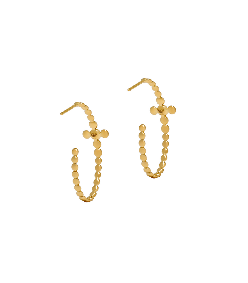 J Hoop Cross Earrings - Circle of Blessings - Gold