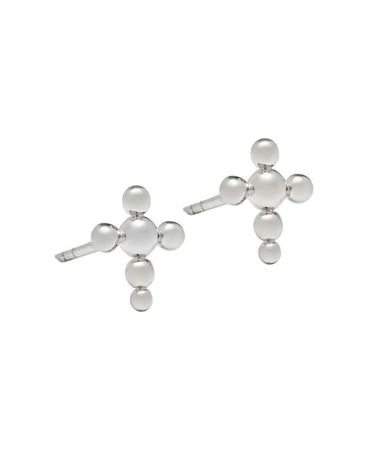 Stud Cross Earring - Circle of Blessings - Sterling Silver