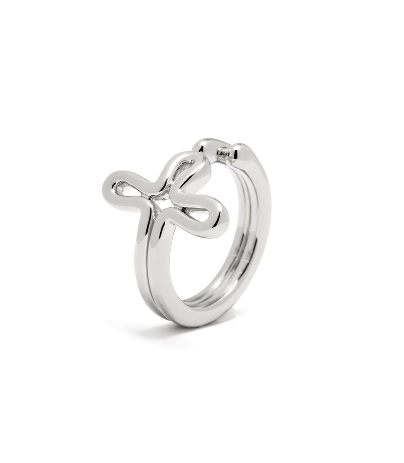 Cross Ring - Tear Drops - Sterling Silver