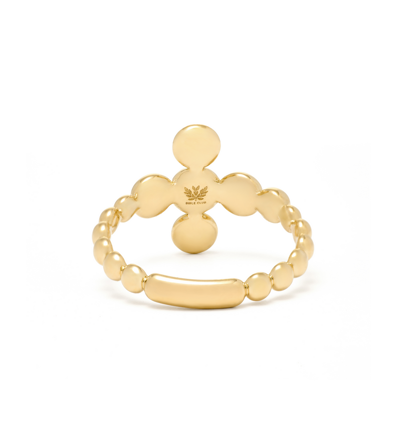 Cross Ring - Circle of Blessings - Single Cross - 18K Gold