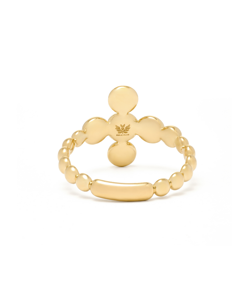 Cross Ring - Circle of Blessings - Single Cross - 18K Gold