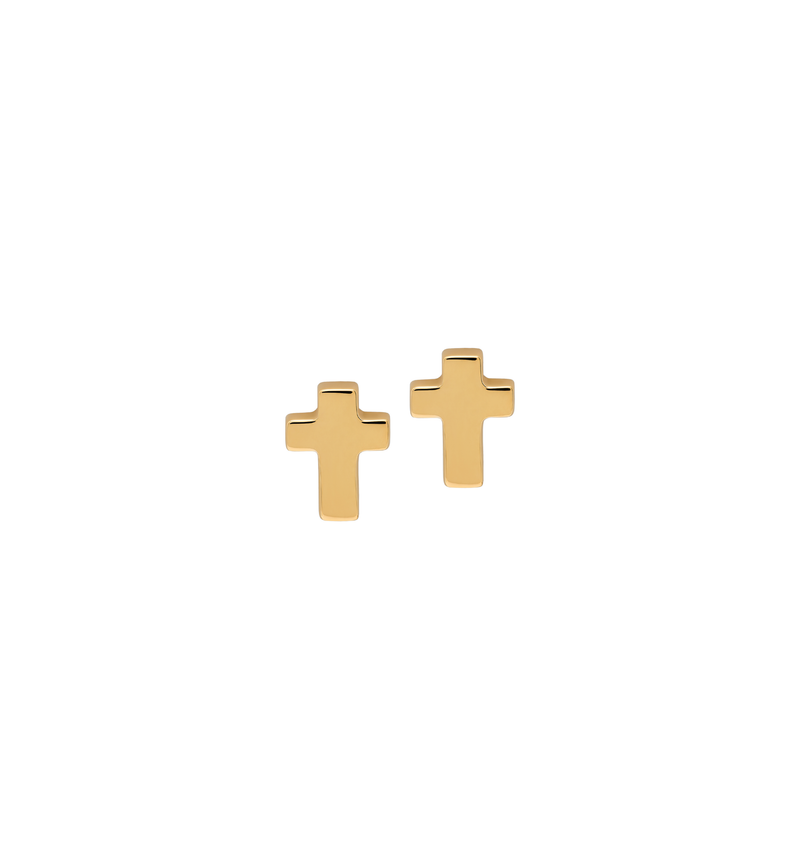 Stud Cross Earrings - Jesus Wept - Gold