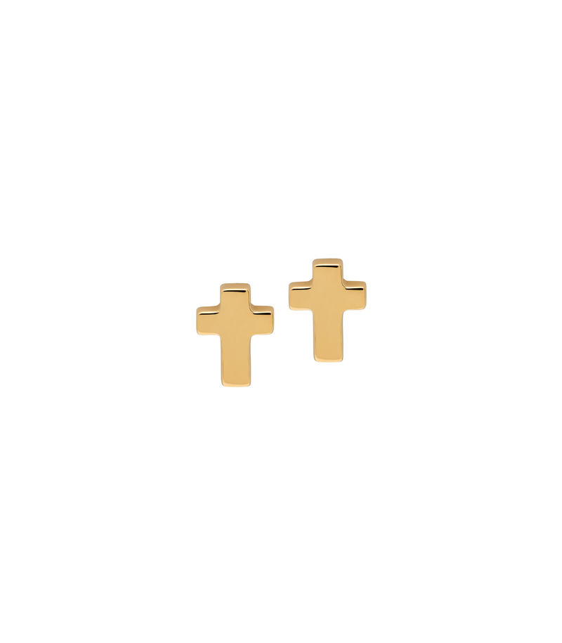 Stud Cross Earrings - Jesus Wept - Gold