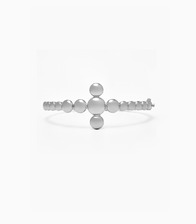 Bangle Cross Bracelet - Circle of Blessings - Sterling Silver
