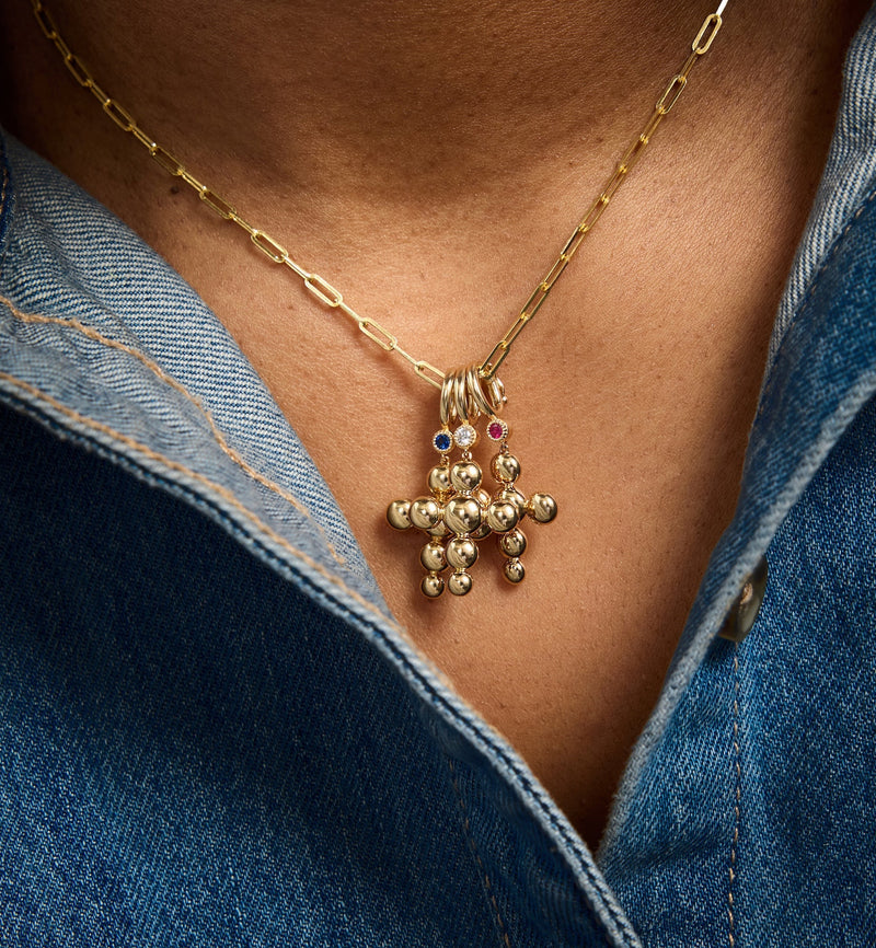 Birthstone Cross Charm in 18K Gold | Circle of Blessings