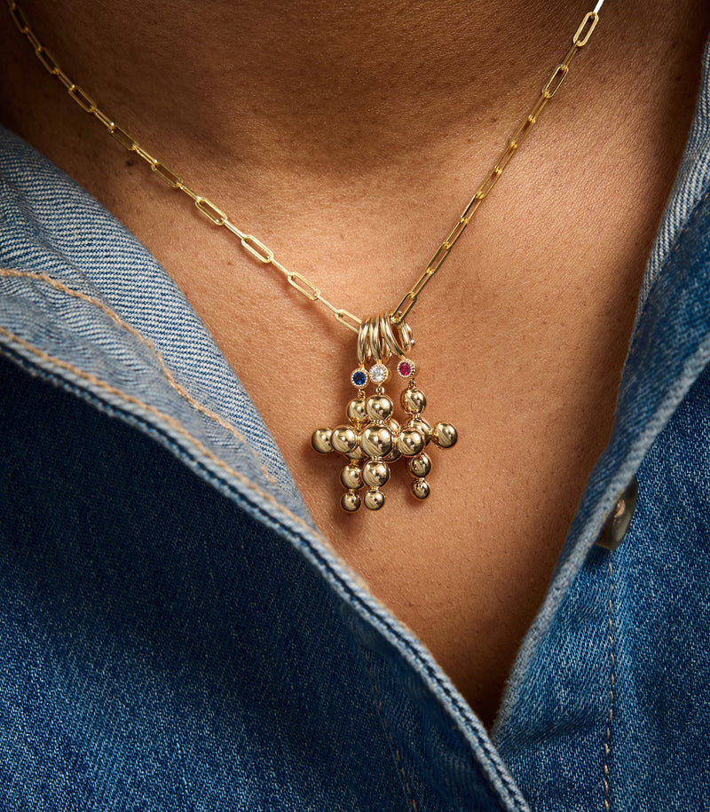 Birthstone Cross Charm in 18K Gold | Circle of Blessings