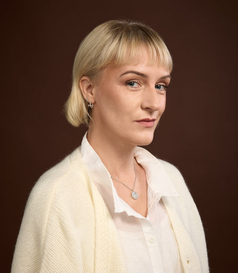 Stud Cross Earring - Circle of Blessings - Sterling Silver